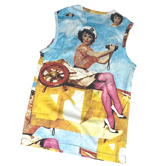 Vintage Sailor Girl Sleeveless T-Shirt - Picture 3 of 4